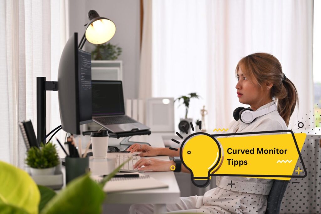 Curved Monitor mit Webcam